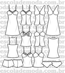 Moldes de camisolas e baby-dolls